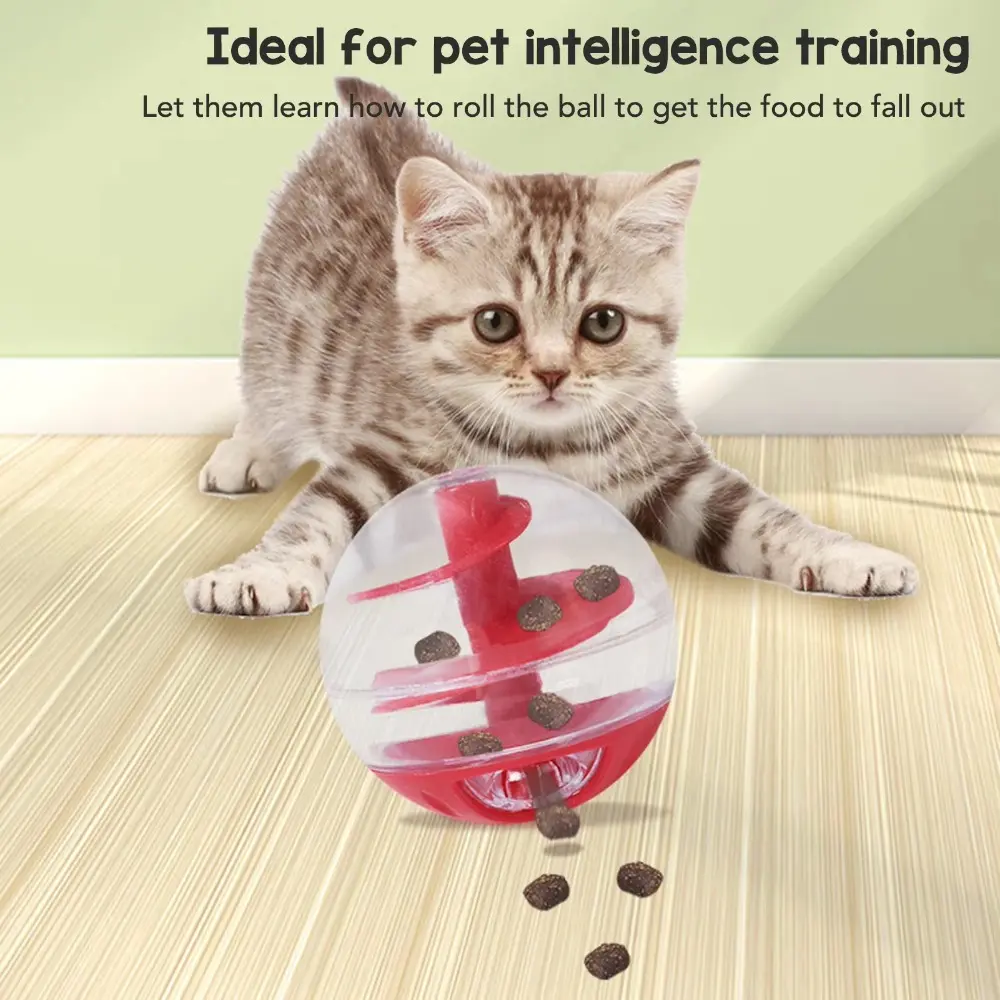Funny Bite Resistant Cat Food Dispensing Ball Interactive Cat Toys Cat Treat Dispensing Ball Pet Supplies Puzzle Ball for Kitten Pet Slow Feeder Indoor Playing