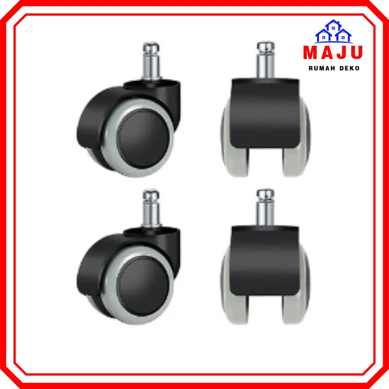 MAJU Roda Kerusi Office Chair Caster Roller Twin Wheel Beroda Swivel Roda Bulat Tayar Tapak Kerusi Pejabat Study