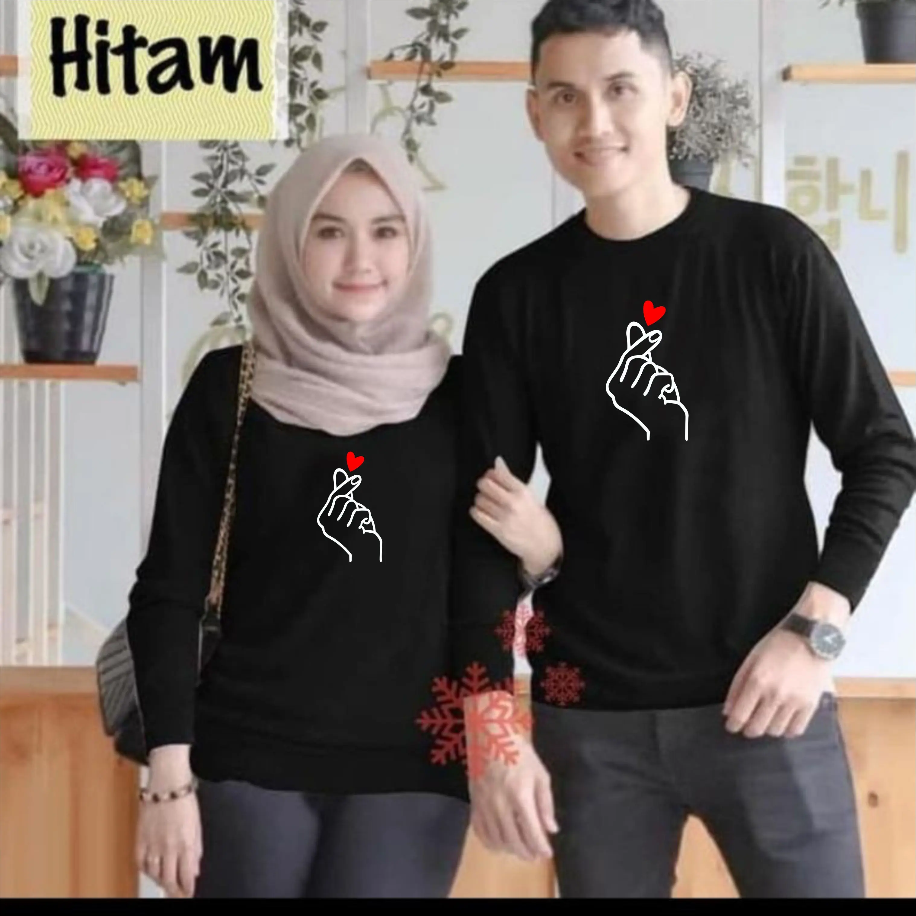 Kaos saranghe / harga satuan / bisa couple / kaos hand love / kaos anak2 dan dewasa Sablon Lembut Katun