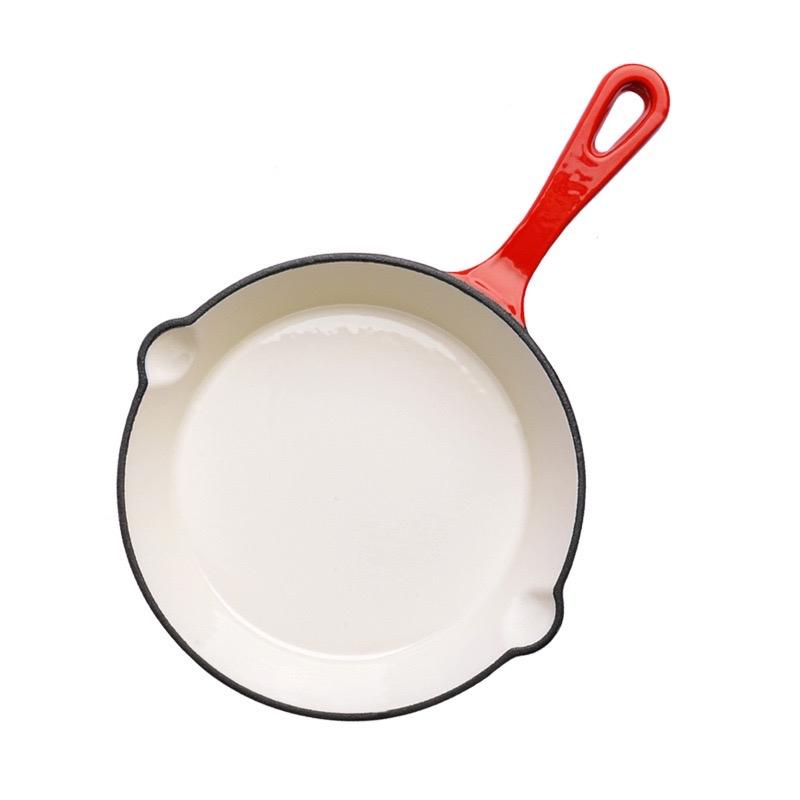 Chảo gang tráng men Kitchen Happiness có cán dùng cho mọi loại bếp ( không kèm nắp ) 5