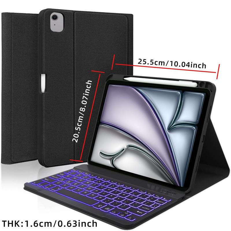 Magnetic Keyboard Cover, 1 Count Detachable BT Backlight Keyboard Protector, Smart Cover for iPad Air 5/4, iPad Pro 11, iPad Pro 10.9, iPad Pro 9, iPad Pro 8, iPad Pro 7 7