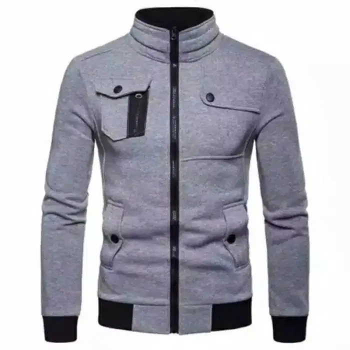 jaket pria ray walker terbaru fleece cotton premium Abu Hitam Kain Muda Panjang Distro Santai Nyaman Casual Katun
