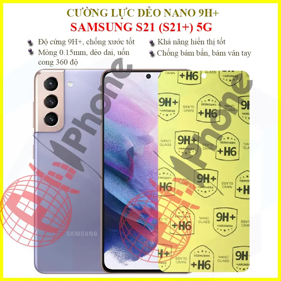 Dán cường lực dẻo nano trong hoặc nhám cho Samsung S21 5G/ S21+ 5G