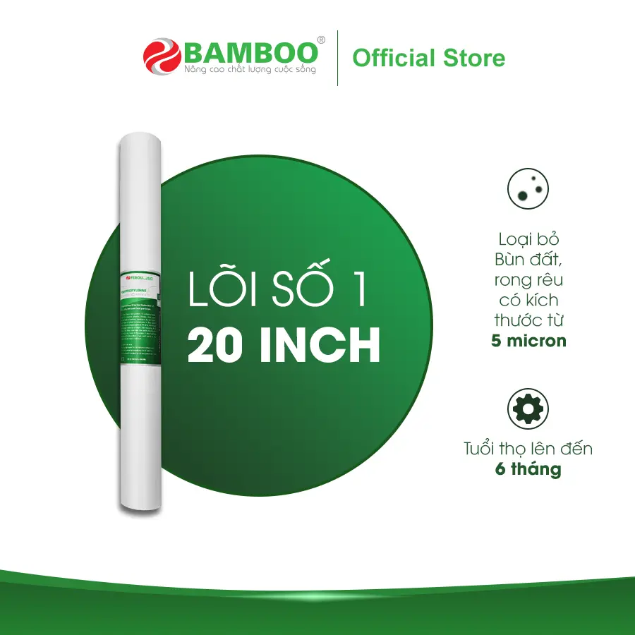Lõi lọc thô số 1 - 20 inch ,dùng cho máy lọc nước RO công suất 30L,50L,70L