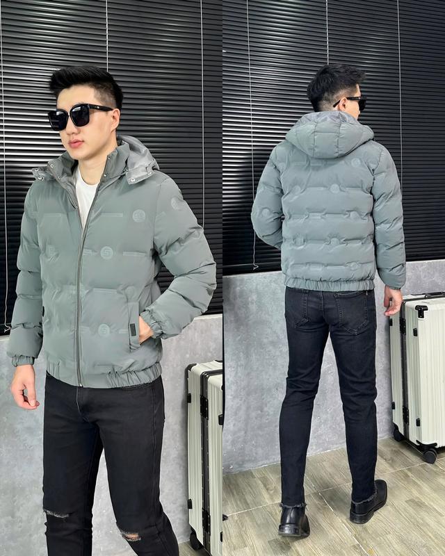 Áo Phao Nhung Tăm 2024 Với 3 Màu Đen Ghi Xám Hoạ Tiết Ép Nhiệt Cao Tần Nam - Menswear aokhoac khoac