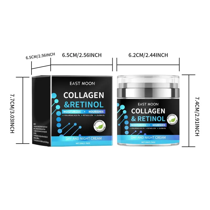 Collagen & Retinol Moisturizing Face Cream, 1 Box Deep Nourishing & Hydrating Face Cream, Face Lotion for Men, Daily Skincare Product 1