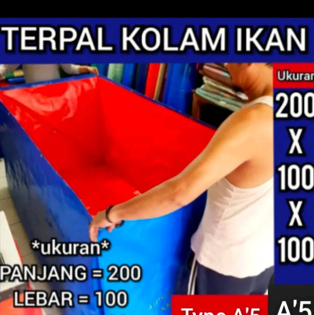 terpal kolam ikan a5 korea uk 200×100×100