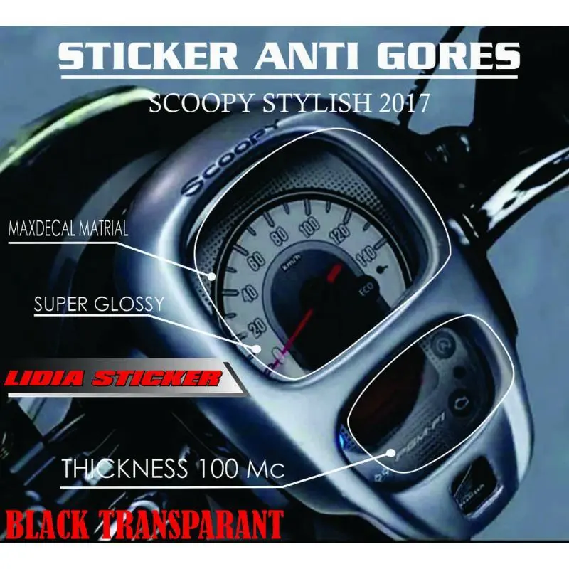 Sticker stiker antigores speedometer scoopy 1
