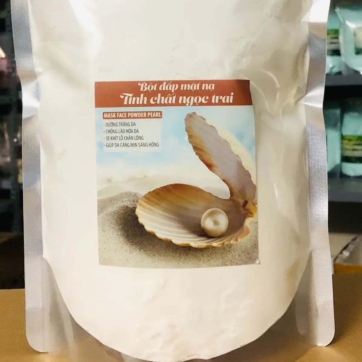 Gói 1000g bột đắp mặt nạ dẻo tinh chất ngọc trai