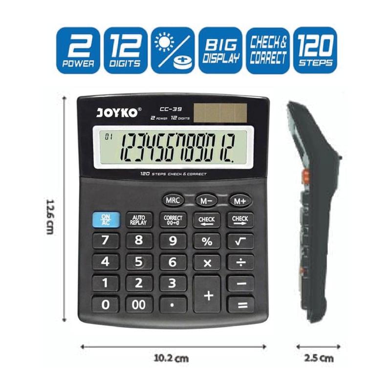 (1 Pcs) Kalkulator Calculator 12 Digit Ratusan Milyar JOYKO CC-39