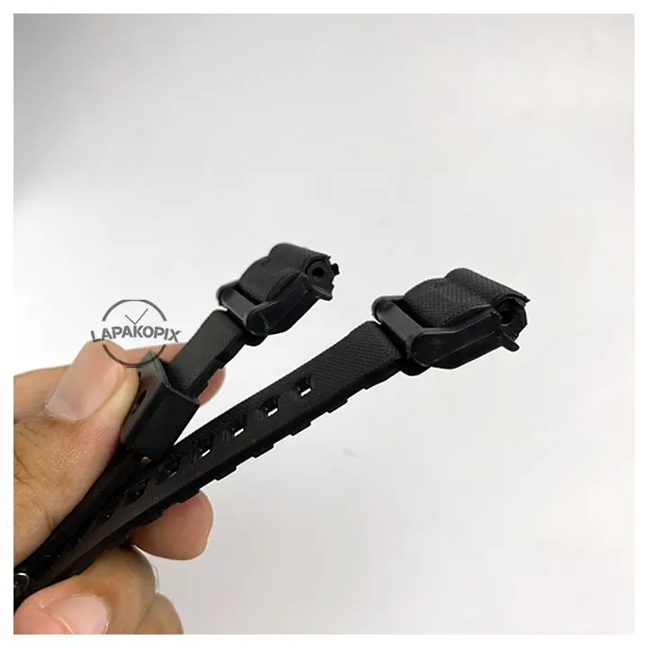 Tali Jam Tangan Karet Model GD400 Non Ori Rubber Strap Hitam Polos 2