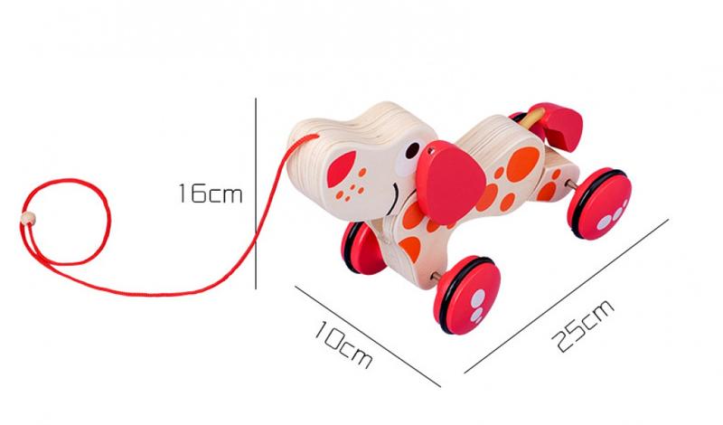 Product Introduction of Infant Walker with Animal Friends: Pull Along Cart Featuring Cartoon Dog and Crocodile for 0-3 Year Olds 16