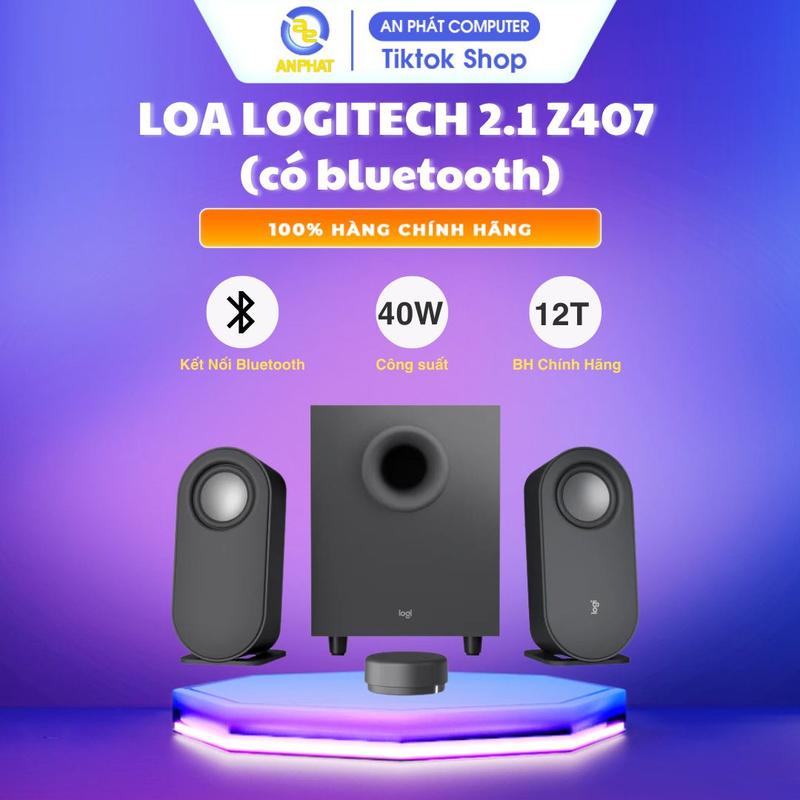 Loa vi tính Logitech 2.1 Z407 (có bluetooth | 40W | BH 12 Tháng)