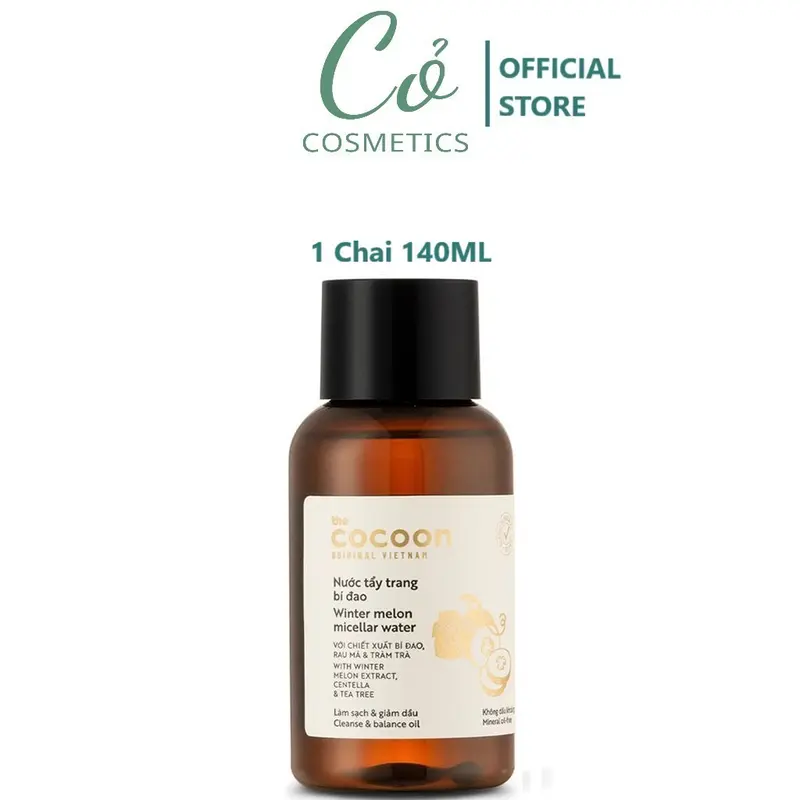 Nước Tẩy Trang Sạch Sâu Dành Cho Da Dầu Mụn Và Nhạy Cảm Chiết Xuất Bí Đao Và Tràm Trà Cocoon 140ML 2