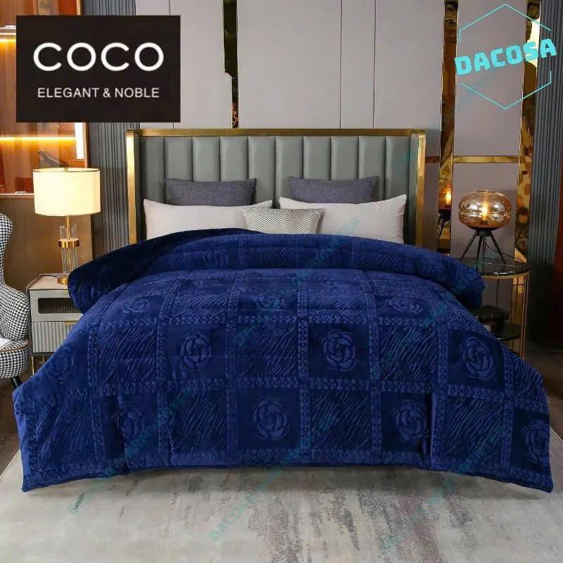  chăn coco lông thỏ 2m x 2m3 hàng nhập loại 1 tem mác dày dặn nặng 3k6 - 4kg 