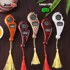 Tasbih Digital Motif Kayu Kompas Lampu LED Muslim