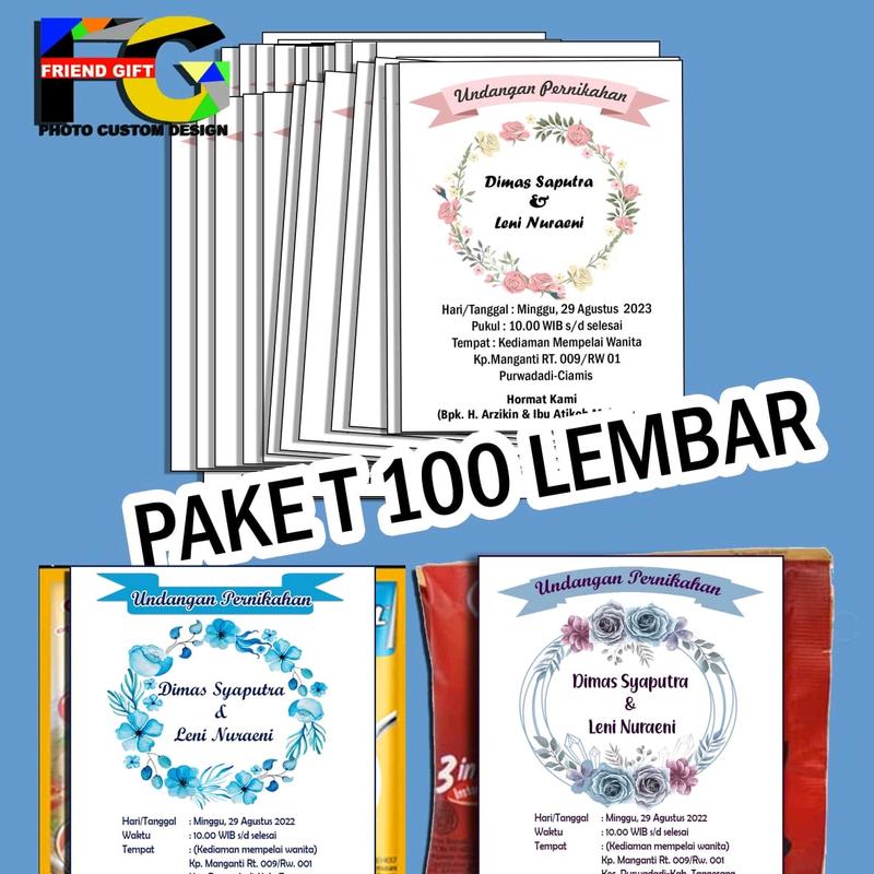 100 pcs undangan mini pernikahan masako/kopi 1