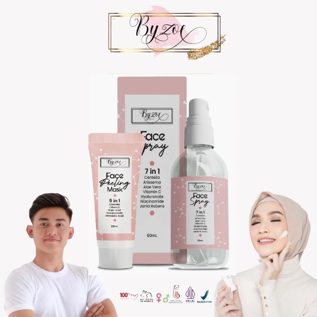 【Ready Stock】Byzoe 2in1 Paket Face Spray and Face Peeling Mask - FYC