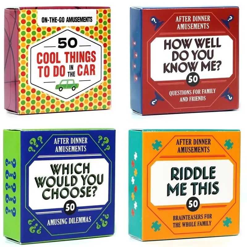 Travel Trivia Card Game, 1 Box 50 Questions on World Geography & Culture, Portable Camping & Holiday Games for Friends & Family Party