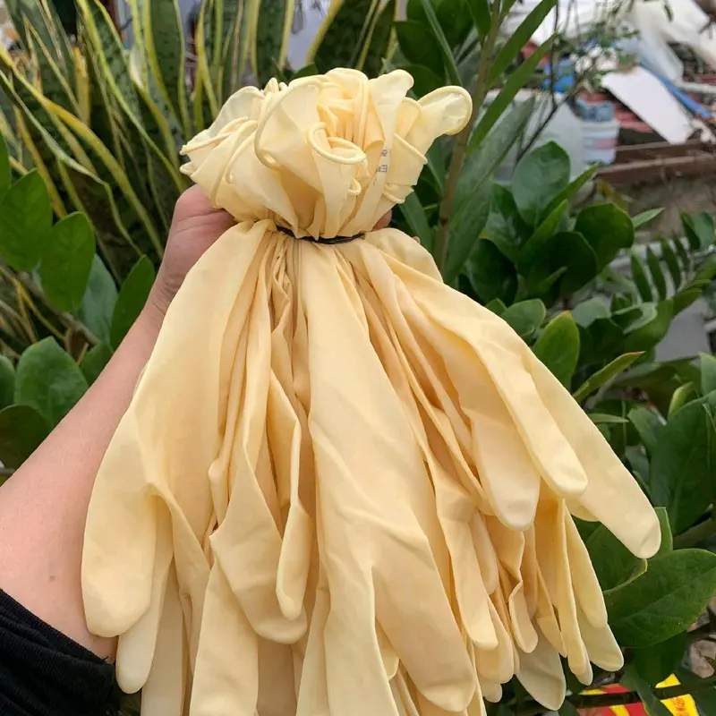 COMBO (0.5KG-3KG) Găng tay cao su cổ dài 30cm nhập khẩu Malaysia - có in chữ cổ tay 3