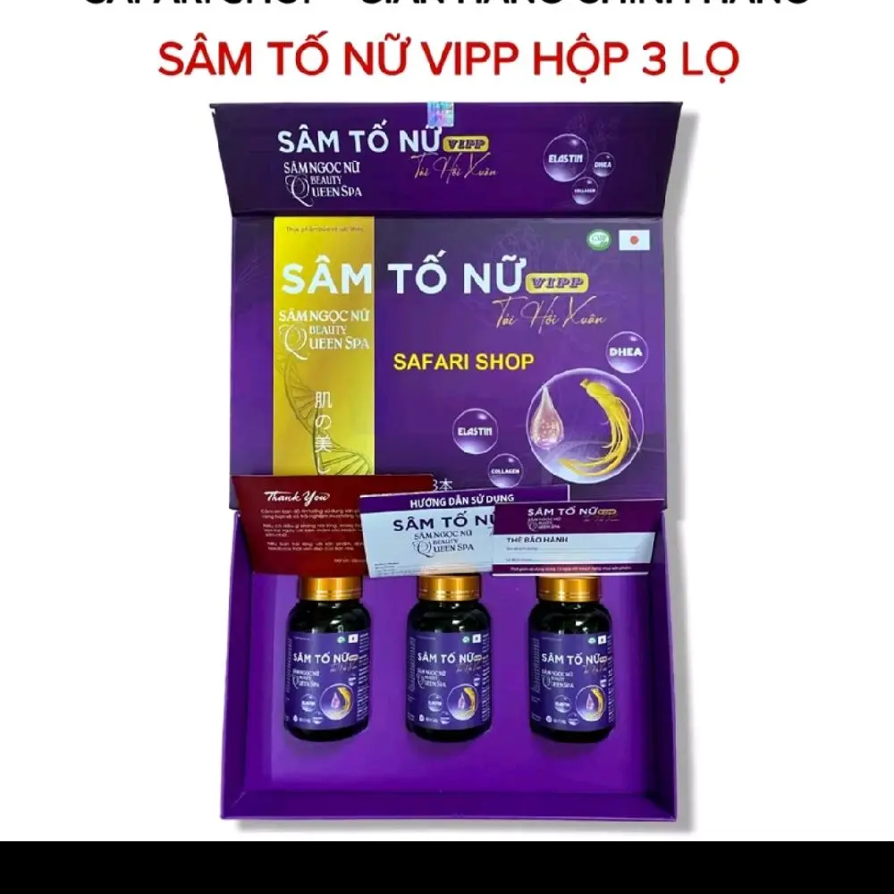 coombo 3 lọ viên uống sâm tố nữ vip- hộp 3 lọ tổng 90 viên - thực phẩm chăm sóc sắc đẹp