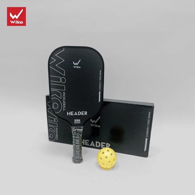 Vợt Pickleball Wika Header Carbon T1000 vân 3k chính hãng nguyên hộp cao cấp sang trọng tập luyện thi đấu giải chuyên nghiệp carbon T1000 bền tốt đẹp xịn nam nữ nhẹ chính xác