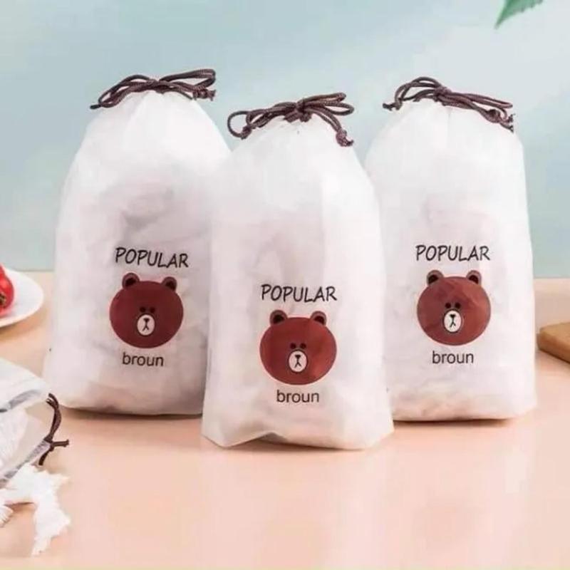 [Siêu Rẻ 1 Bịch Màng Bọc Gấu] Màng bọc thực phẩm, chất liệu nhựa PE không mùi, an toàn vệ sinh