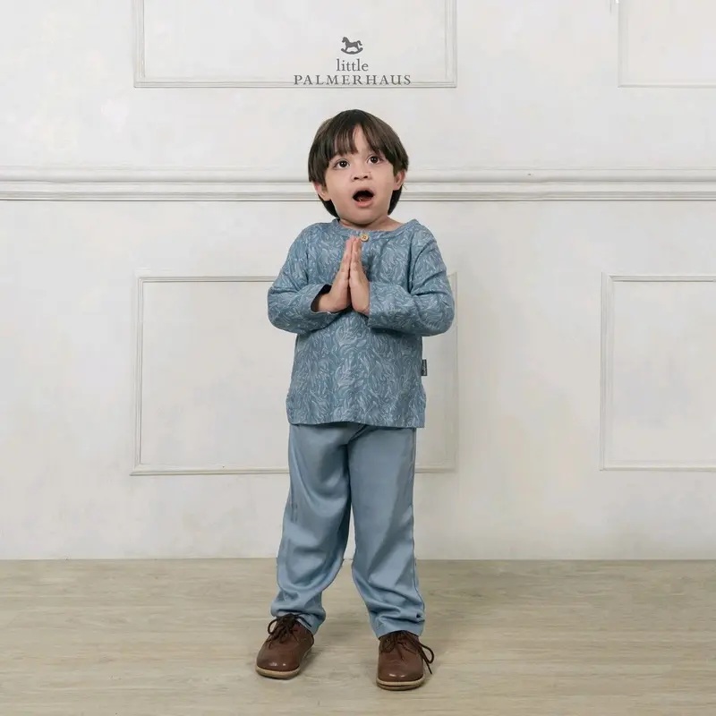 1pcs Little Palmerhaus Timeles Button Koko Set + Peci (Baju Koko Anak Set) 3