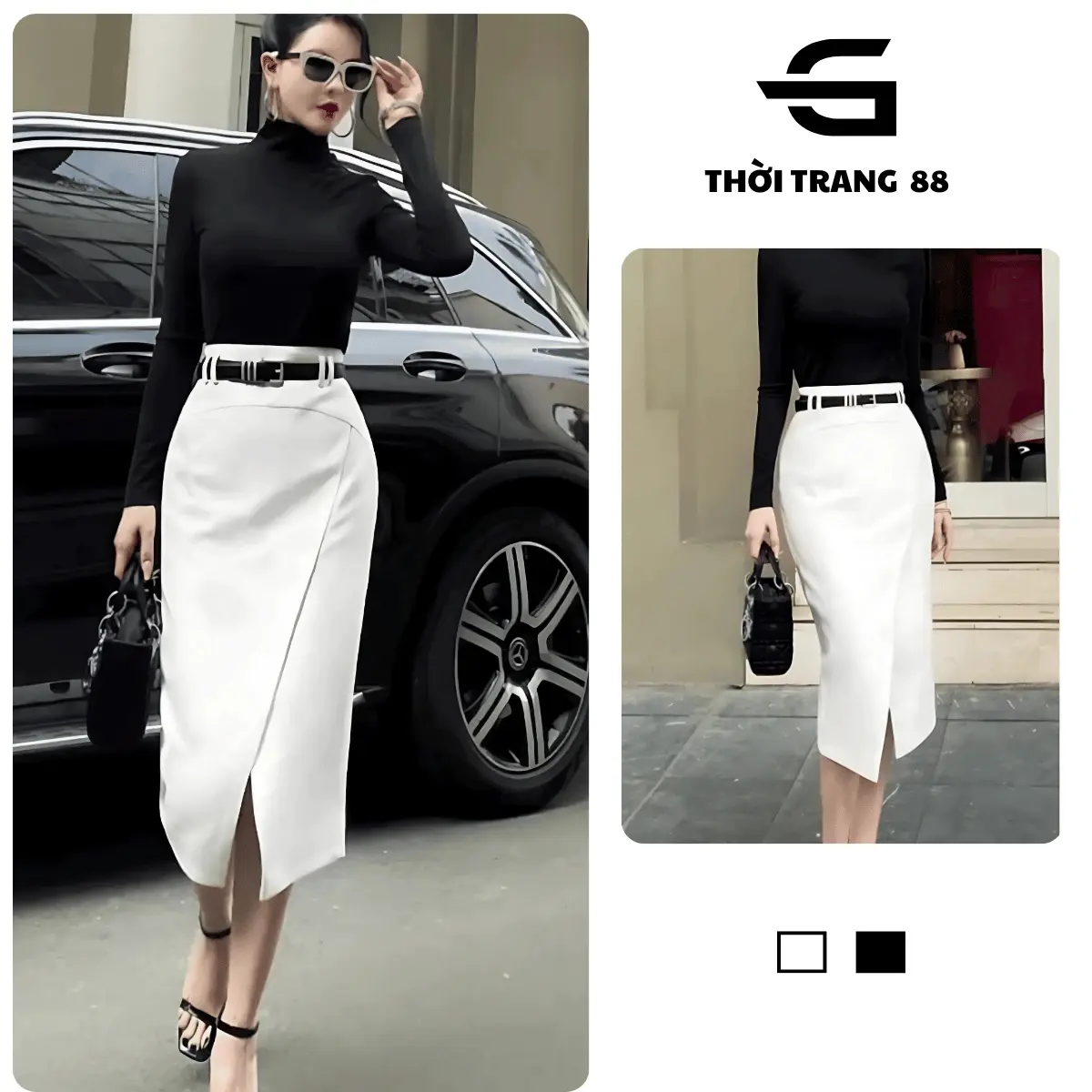 Chân váy bút chì dáng dài xẻ tà trước, ôm công sở cạp cao tôn dáng trẻ trung sang trọng CV012 - Nữ,Women Nhung Đen