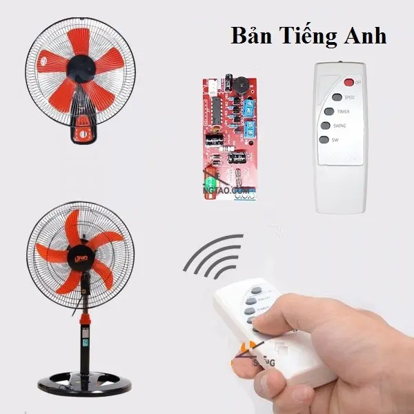 Bộ điều khiển từ xa cho các loại quạt cây quạt bàn quạt treo tường tiếng Anh CÓ HƯỚNG DẪN LẮP ĐẶT MẠCH ĐỎ IC TO 14 CHÂN 4