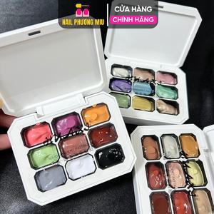 Set Gel Dặm HUAXI 9 Màu Omber Tự Nhiên Trẻ Trung Chất Siêu Mịn Mướt Không Cần Pha Bột Làm Nail Trang Trí Móng Tiện Lợi