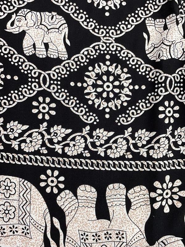 Women's Casual Tribal Print Elastic Waist Harem Pants, Retro Casual Jogger Pants for Daily, Homewear Pj Pants, Comfort Spring & Summer & Fall Pajamas Bottoms 3