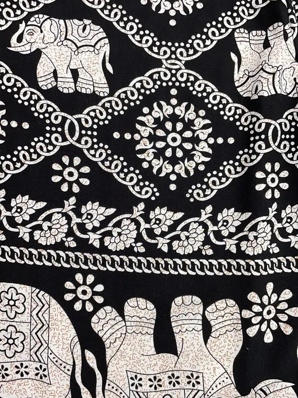 Women's Casual Tribal Print Elastic Waist Harem Pants, Retro Casual Jogger Pants for Daily, Homewear Pj Pants, Comfort Spring & Summer & Fall Pajamas Bottoms 3