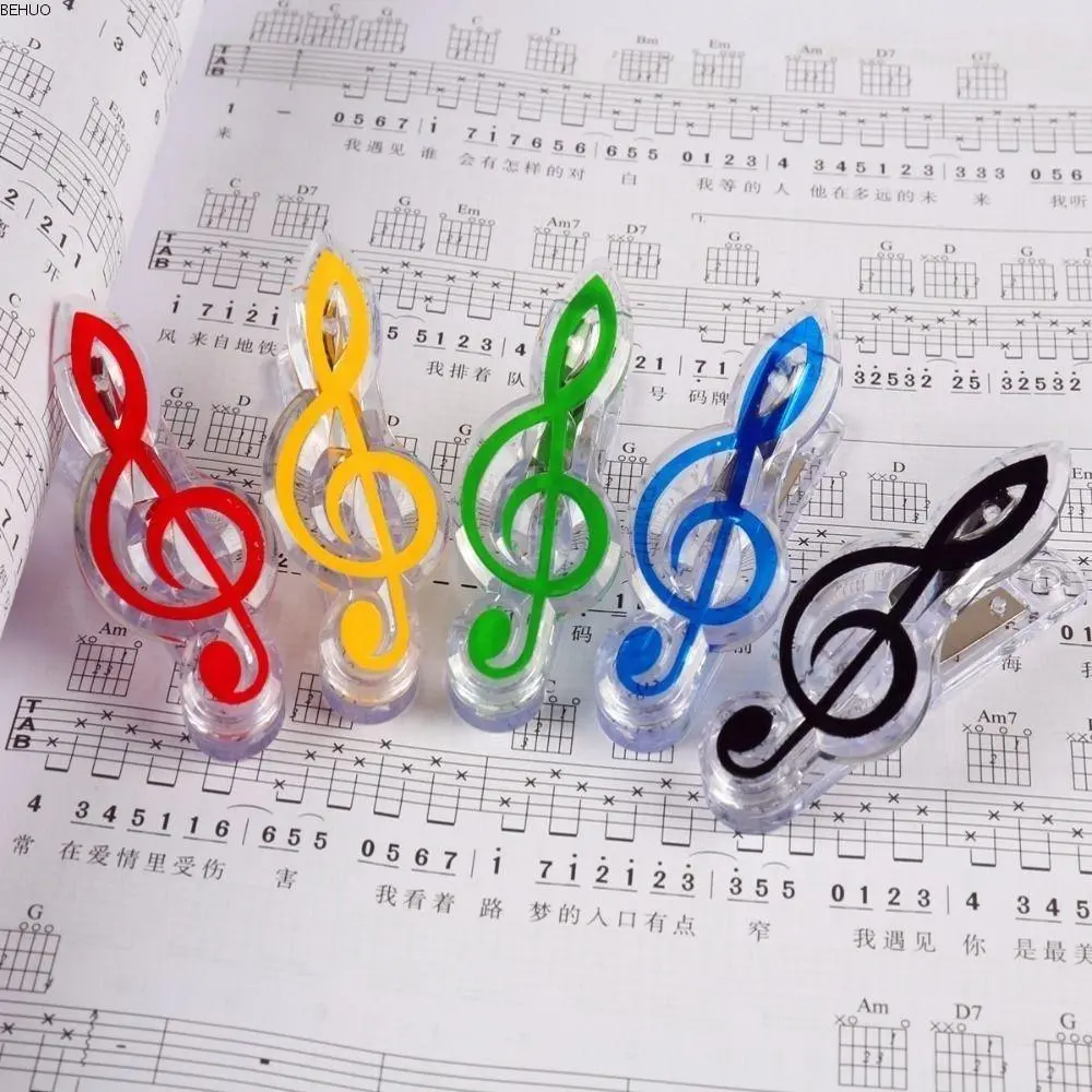 BEHUO Page Clip Clip Music Score Clip Sheet Clip Paper Clip Musical Note Clip Colorful Funny Piano Score Clip
