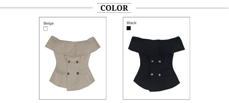Product Introduction of Áo Peplum Trễ Vai Dự Tiệc Phối Hai Túi Nắp BBSTORE'S - A2402 Nữ Women 2