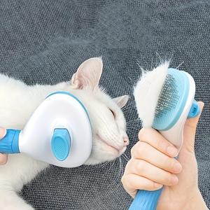 Peine para quitar pelo de mascotas, Cepillo de aseo para mascotas de un solo clic, Suministros de aseo para perros y gatos, Accesorios para perros y gatos