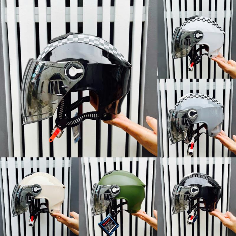 Nón Bảo Hiểm Nửa Đầu NAPOLI N011 Kính Dài Che Hết Mặc/Bảo Hành 12 Tháng.