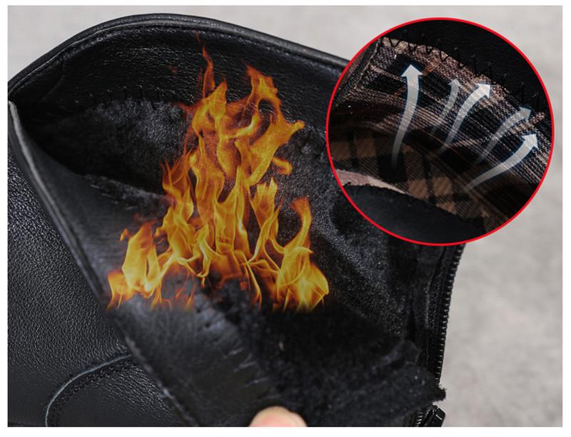 Product Introduction of Genuine Leather Winter Boots Women Chelsea Shoes Booties Woman Ankle Boots Platform Shoes Botines Mujer 3