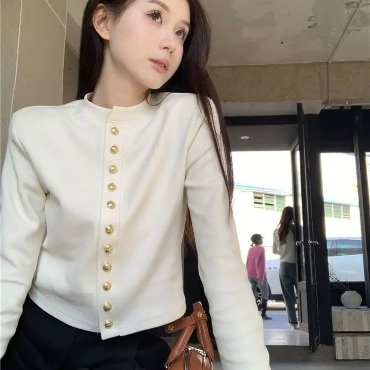 Áo Lớp Dệt Kim, Cao Cấp Và Thanh Lịch, Khóa Kim Loại, Dành Cho Nữ, Thích Hợp Cho Mùa Thu Và Mùa Đông, Phong Cách Cổ Điển, Thời Trang Độc Đáo Áo Cardigan Thời Trang Lưng Cao