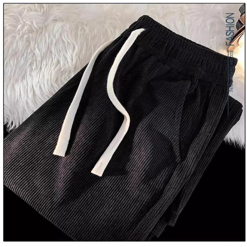 celana corduroy pria celana cargo corduroy pria celana korea Celana Kasual hitam Casual Model lurus pria celana korduroy Mode retro gaya Korea kain tahan kerut Mode untuk Korduroi Celana Kasual celana kargo premium celana gombrang pria 5