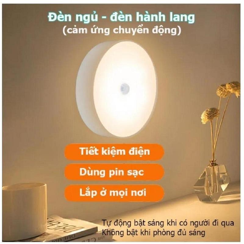 Đèn cảm ứng tự động sáng khi có người, sạc USB, có đế nam châm dán tường thuận tiện giá rẻ