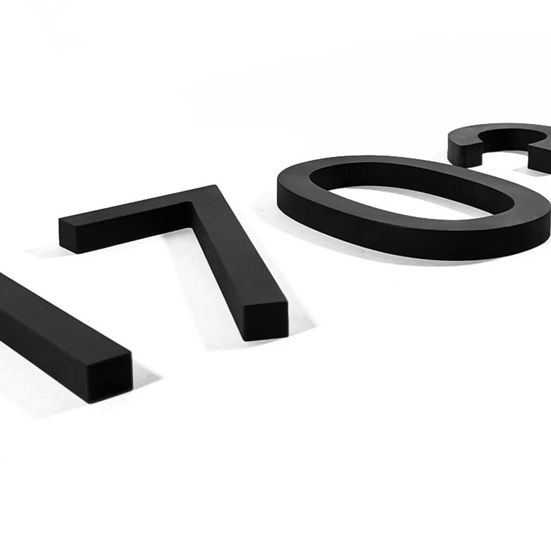 Product Introduction of Address Big Modern Door Alphabet Floating House Number Letters Sign #0-9 Black Numbers 125mm 5 in Home Outdoor 24