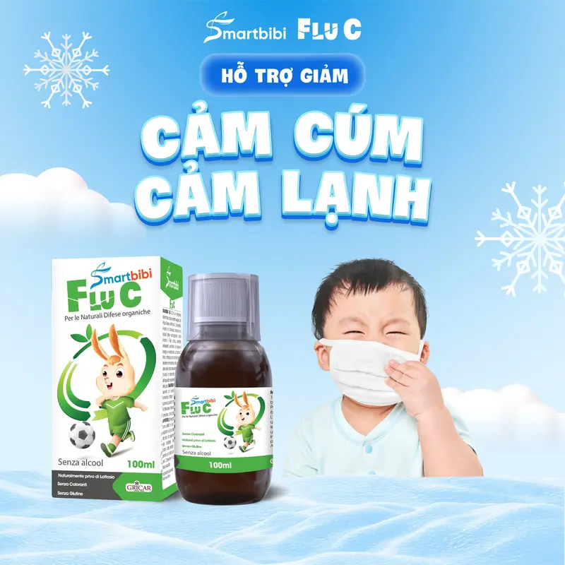 Siro Ho Smartbibi Flu C Chiết Xuất Thảo Dược Hỗ Trợ Các Vấn Đề Ho Do Cảm Lạnh, Cảm Cúm Cho Bé Chai 100ml 1