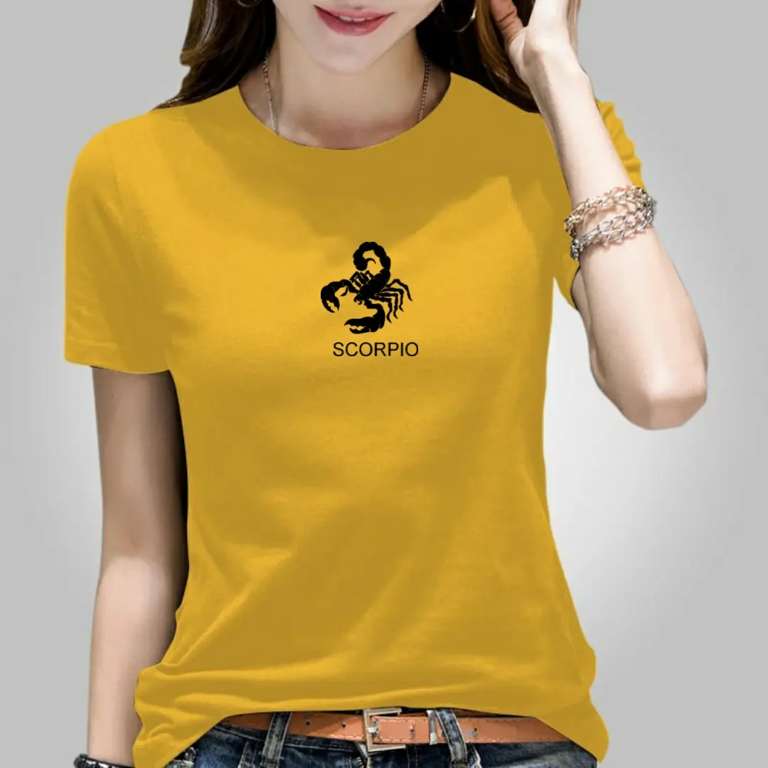 Kaos wanita bahan katun motif scorpio
