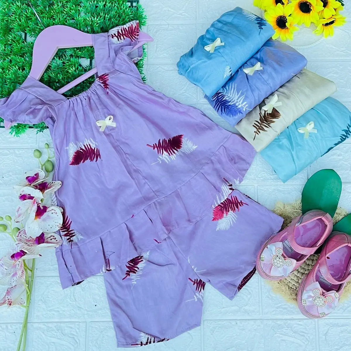 Paket usaha bundle baju setelan anak perempuan isi 7