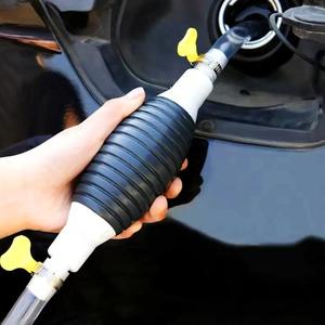 Bomba de combustible manual con 2 abrazaderas para manguera, bomba de combustible portátil, bomba de transferencia de combustible para coche, herramienta profesional para reparación de autos para gasolina, diésel y líquidos