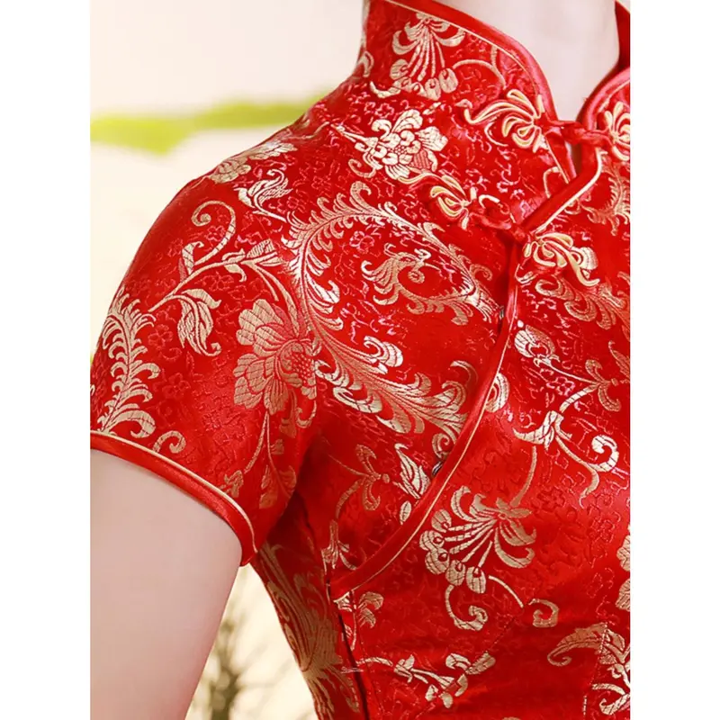 Sườn Xám Sửa Đổi, Dài, Phong Cách Trung Quốc Cổ Điển Cao Cấp Và Thanh Lịch, Ngoại Cỡ, Thích Hợp Biểu Diễn Và Nghi Thức, Váy Trình Diễn Thời Trang, 2024 Nữ Women 2