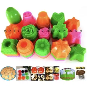 12 pcs Cetakan Kue Kukus Plastik Agar Jelly Puding Kue Putu Ayu Talam Bunga Mawar Sakura Tulip Teratai Lotus Orchid Anggrek Blossom Melati Jasmine Kecil Besar Cucing Twister Bintang Wajik Bintang Kotak Kelinci Kukus Lubang Tanpa Lubang Matahari Sunflower