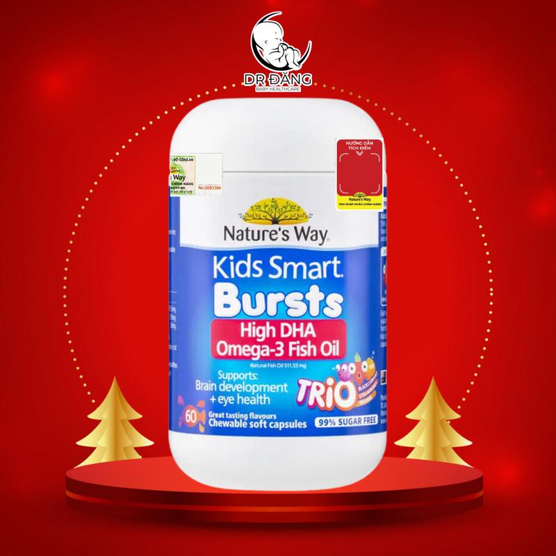 [Chính hãng] Nature's way KS Omega-3 Fish Oil Trio bổ sung Omega 3 cho bé lọ 60 viên Men Vi Sinh Siro Ăn Ngon