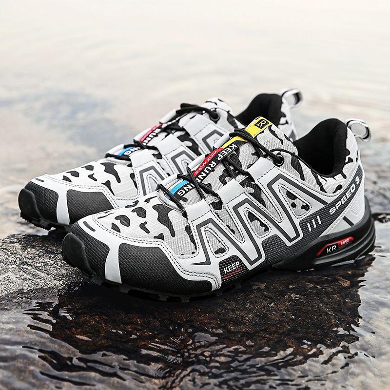 Product Introduction of 2023 Cross-Border Hiking Shoes Men's plus Size Lightweight Casual Mountain Running Shoes Riding plus Size Outdoor Hiking Shoes Non-Slip 9